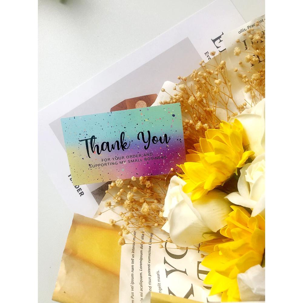50/100pcs/pack Thank You Cards Gift Gift Holiday Greeting Cards Wedding Business Party Invitation