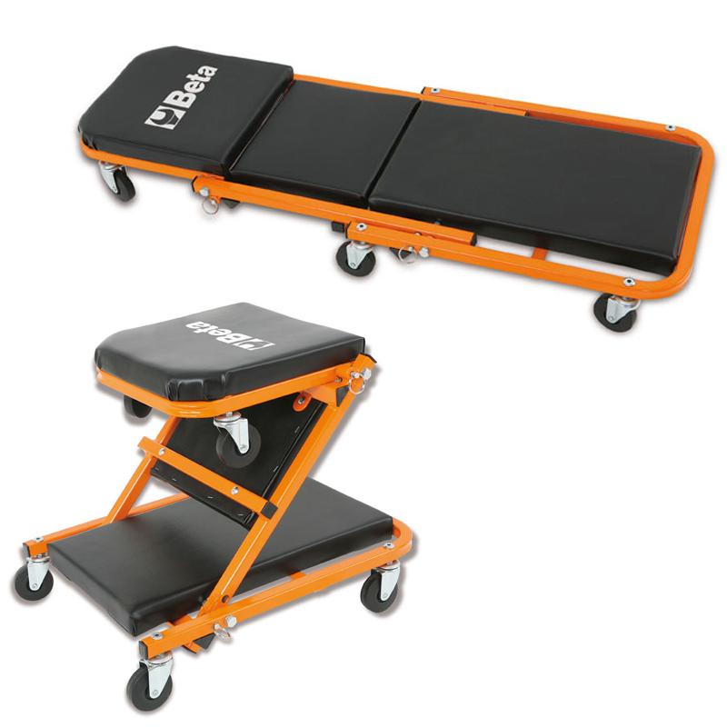 Beta Upholstered Folding Workshop Lounger Stool 3002
