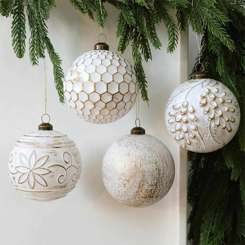12Pcs Christmas Baubles Ball Ornament 8cm for Wedding Winter Holiday Party Decoration Christmas Tree Hanging Ornament