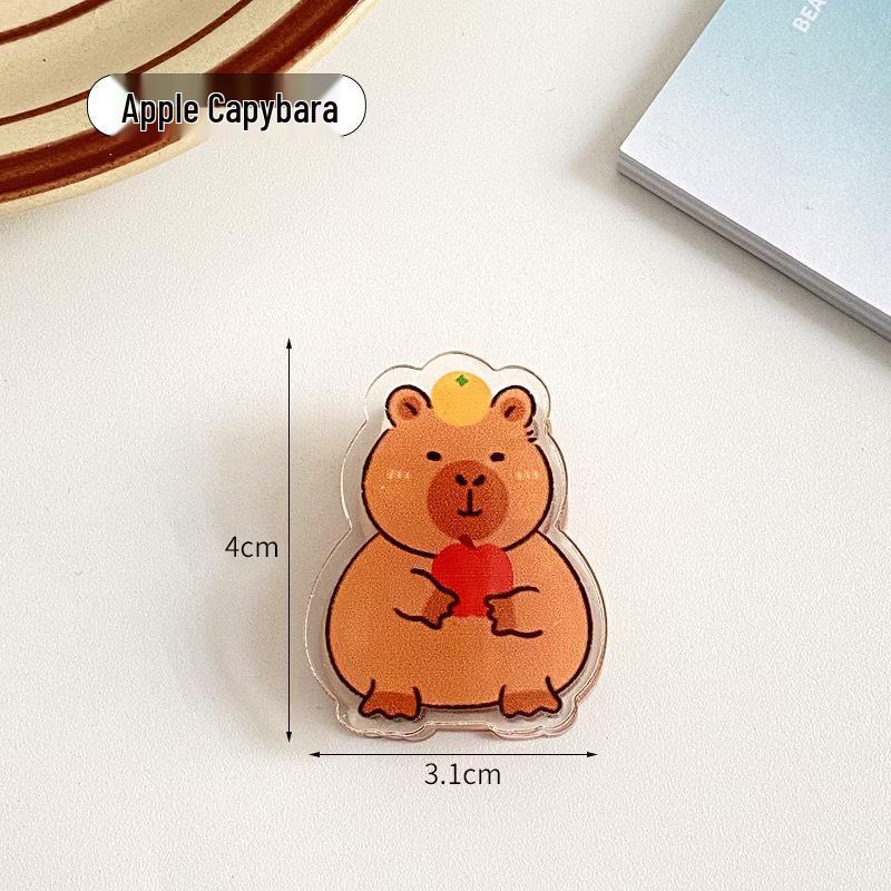 Capybara Double-Sided Acrylic Cartoon Clip for Sticky Notes & Snack Sealing