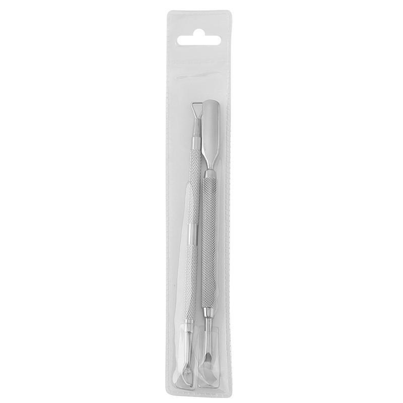 In-Stock Stainless Steel 2-Piece Nail Polish Remover & Cuticle Pusher Set