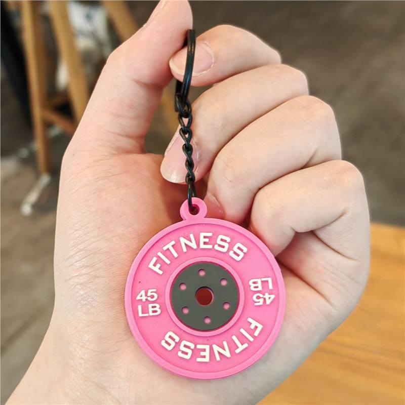 2025 New Barbell Keychain Silicone Dumbbell Keychain Gym Gifts For Gym Lovers Fitness Trainer Gift Backpack Car Key Pendant