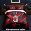 AC Milan Design Bed Bedding Set 1 Duvet Cover + 2 Pillowcases Soft Breathable Household Bed Linens