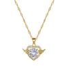 Love Wing Necklace Earrings Set Light Luxury Slightly Inlaid Personalized Temperament Banquet Earrings Item Combination