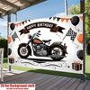 1pc Birthday Gift Box Motorcycle Hanging Banner Polyester