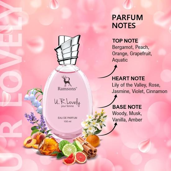 Ramsons - U R LOVELY Eau De Parfum | 100 ML| TN - Peach, Orange, Grapefruit, Aquatic | MN - Lilly of the Valley, Rose, Jasmine, Violet, Cinnamon