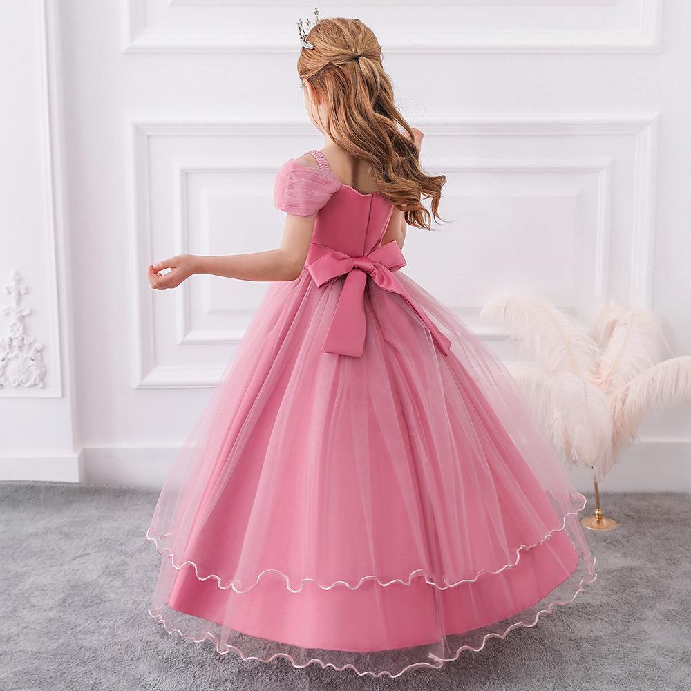 Girls' Evening Dress with 3D Flowers - Princess Catwalk Performance Costume