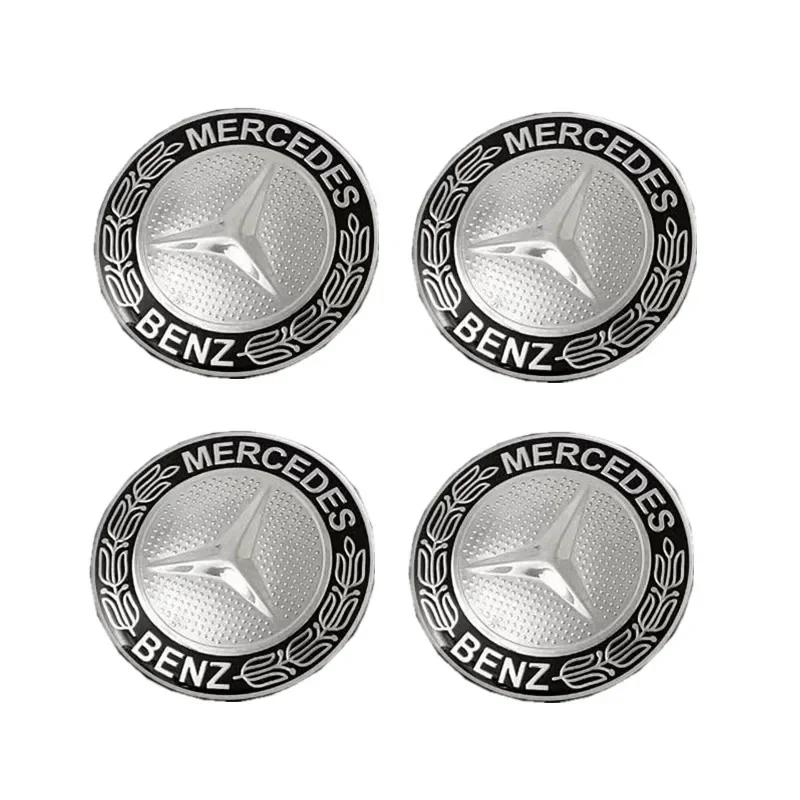 

C200 E300 Hot 2026 For Benz 4PCS 56mm 65mm Car Wheel Center Hub Emblem Sticker for MERCEDES BENZ W203 W204 W205 W209 W210 W211 W 56mm