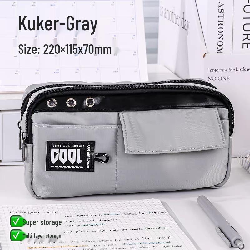Blue Fruit Multifunctional Pencil Case - High-Grade, Multi-Layer, Large Capacity, 2026 Model for Junior & Senior High Students серый