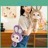Baby Three Rabbit Plush Toy Shoulder Bag With Adjustable Strap Zipper Design