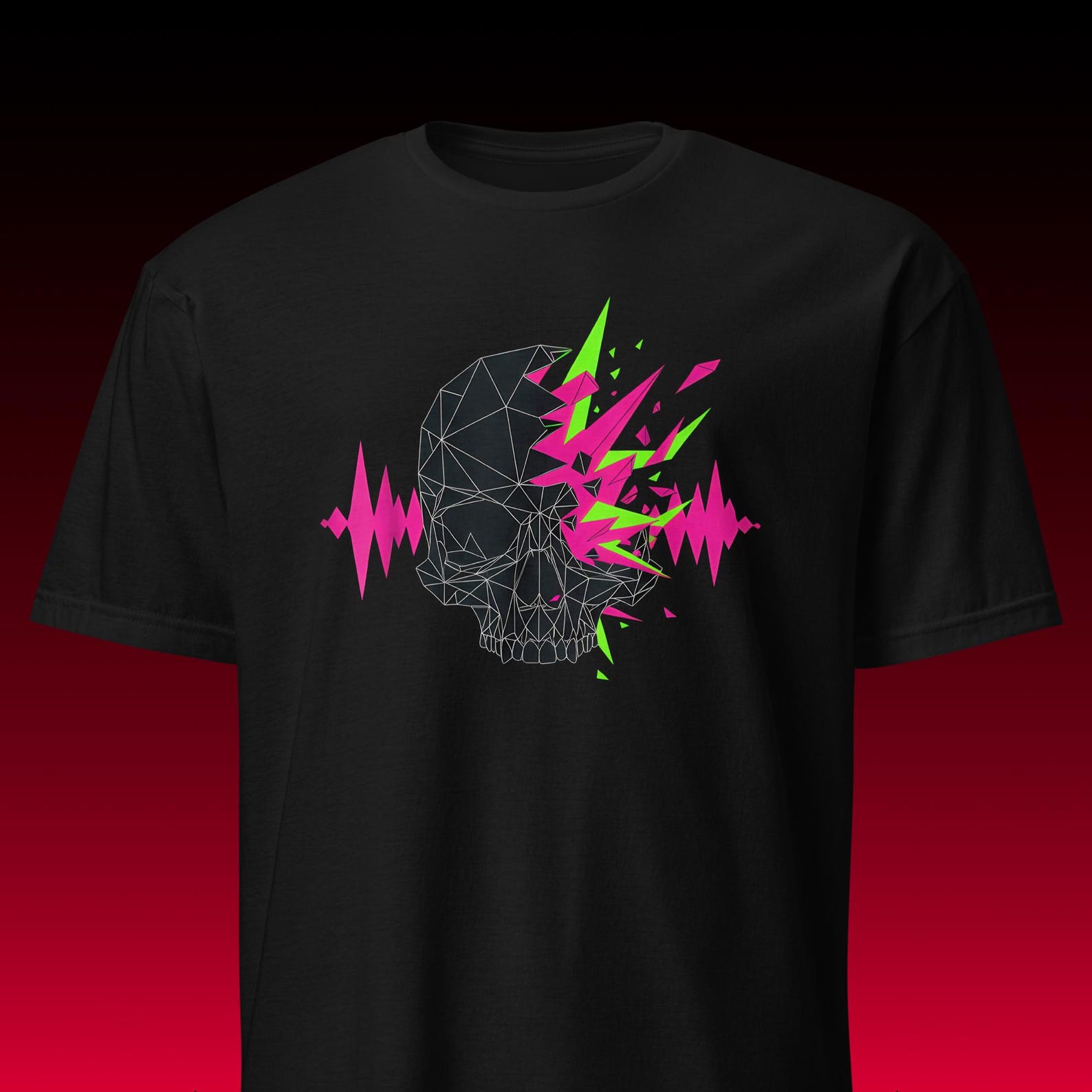 Glitch Art Skull | Graphic Tee | Cyberpunk Aesthetics & Edgy Streetwear 4XL