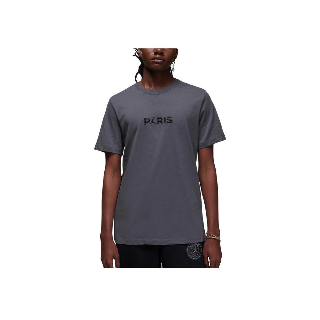 Jordan Paris Saint-Germain Breathable Crew Neck Short Sleeve Drop Shoulder T-Shirt Men Tops Black Grey DZ2941-068