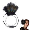 Vintage Feathered Headpiece 1920s Flapper Cosplay Headband Headpiece for Women Masquerade Halloween Weddings Parties