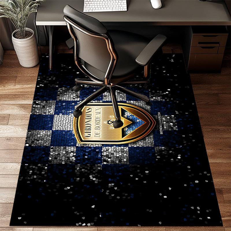 Giron-de Football Crest Printed Office Carpet Chair Cushion Entryway Rug, Rugs for Living Room, Bedroom Christmas gifts