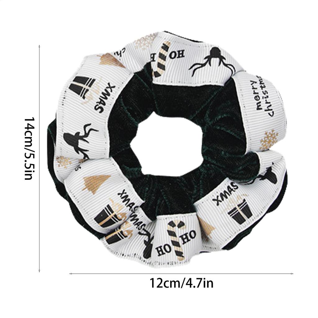 Scrunchies For Women 4-Pieces Christmas Theme Comfortable Hair Ties Ropes Scrunchies For Traveling Holiday Home Spa Bathroom