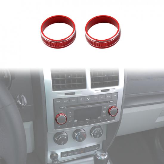 2X Красная накладка на кнопку переключения CD, кольцо ручки для Dodge Nitro 2007-12, аксессуары