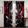 Japanese Style Wave Sun Samurai Manga Caricature Animation Light Filtering Drapes 2 Panelss Thin Window Drapes For Bedroom Space Living Space