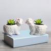 Artistic Animal Molded Earthenware Flower Container Exemplary For Succulents Small Bushes Desktop Decoration And Storage Planner