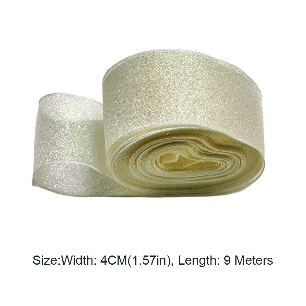 Langlebiges 40mm 10 Yards Fischschwanz Organza Band Bastel Schleife Polyester Seiden Satin Bänder DIY Geschenkverpackung zur Dekoration von Hochzeiten