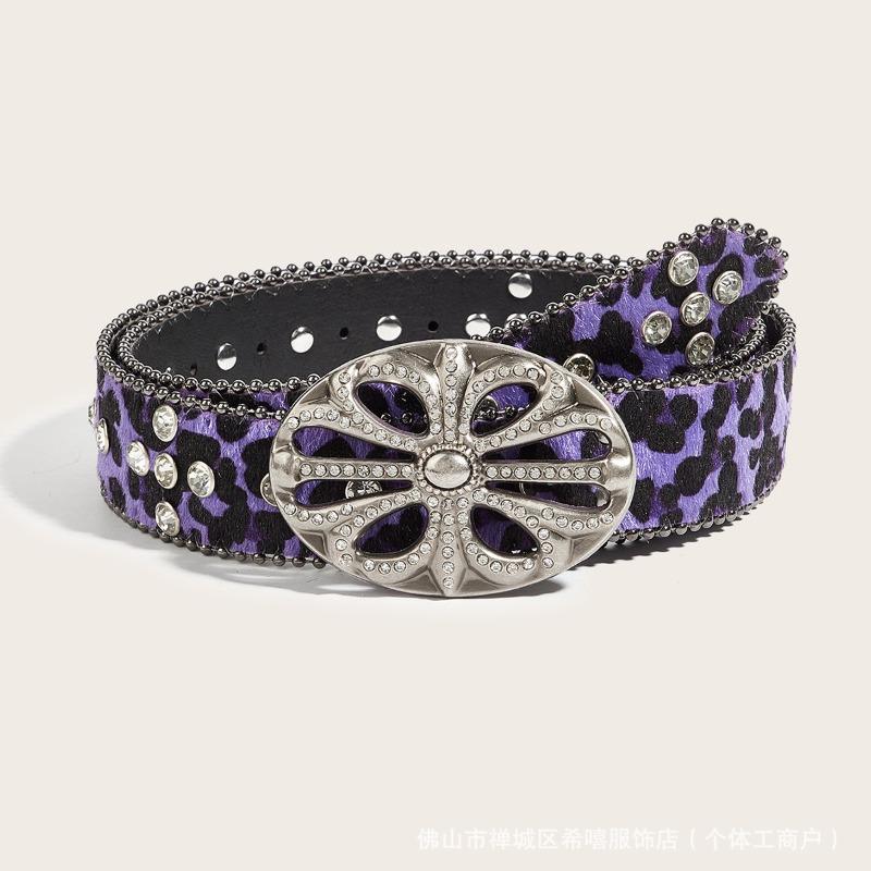 Meier Cut out leopard print belt casualstylishy2k women s belt trendy 102cm