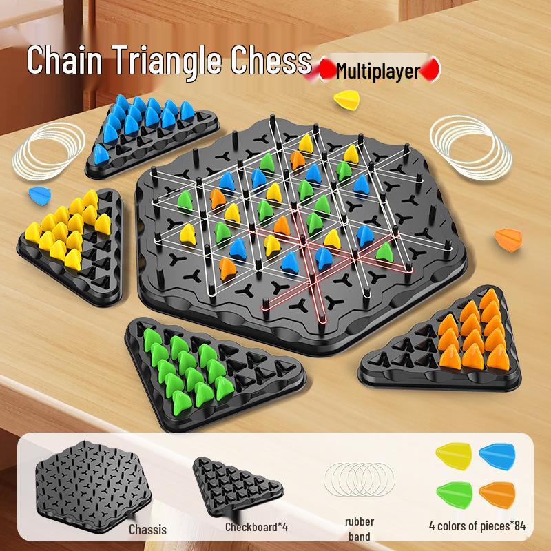 Cross-Chain Geometric Triangle Chess Puzzle Game for Logic Training