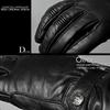 RIDEZ Winter Motorcycle Fleece and Genuine Cowhide Stylish American Long Smartphone Gloves, Leather, Style, Sleeve, Compatible, Black, RWG06-BK-XL