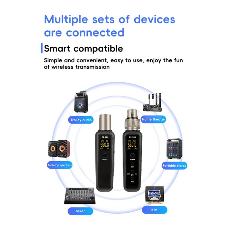 Uhf Wireless Microphone Converter Xlr Transmitter Receiver For Microphone Guitar Transmitter Receiver Adapter Durable 640-690Mhz
