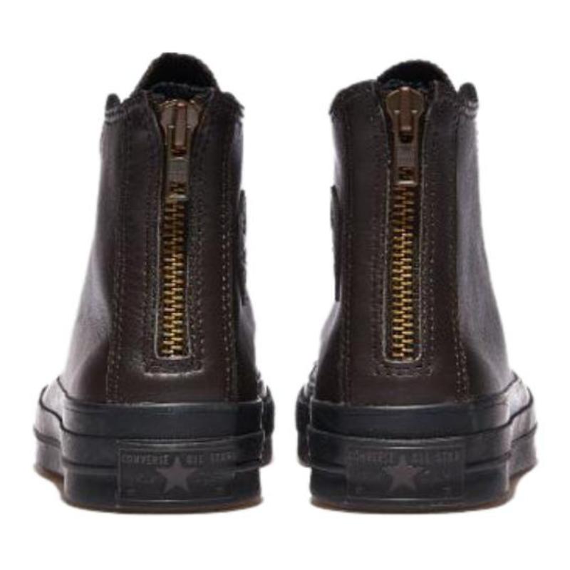 Converse Chuck 70 Black Zip Comfort Temperament Abrasion Absorbing High Top Canvas Shoes Unisex Brown