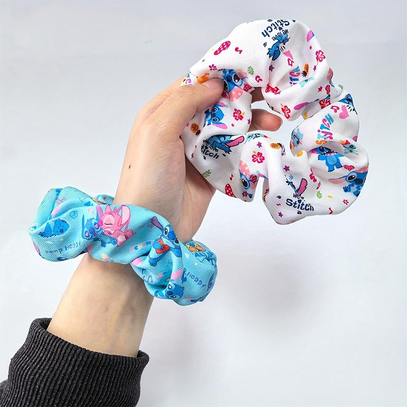 Anime Stitch Scrunchies Hair Ties Cartoon Cute Lilo & Stitch Big Scrunchies For All Hair Types And Textures