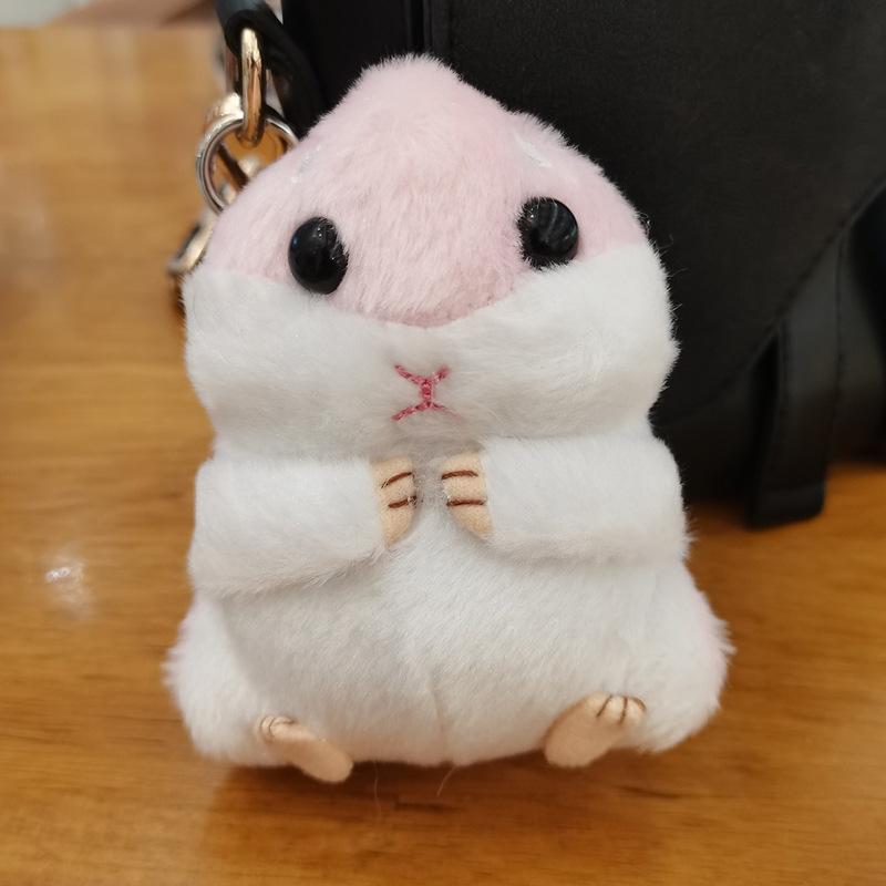 Cute Hamster Keychain Pendant Backpack Small Hanging Ornament School Bag Doll Hamster Chain Doll Plush Toy