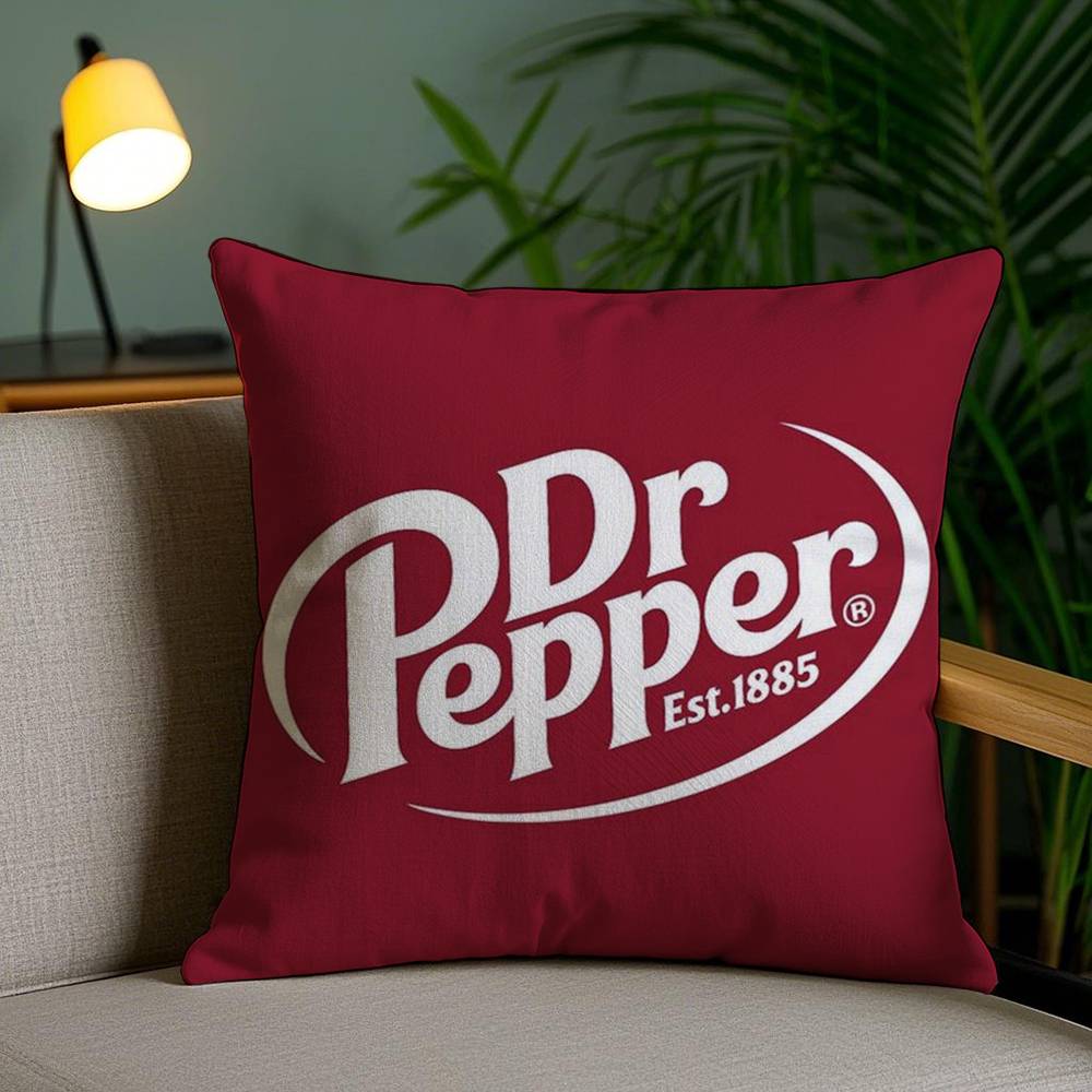 Cherry Drink D-Dr-P-Pepper Pillow Case Sofa Short Plush Double-sided HD Printing Room Home Office Gift Cushion Cover