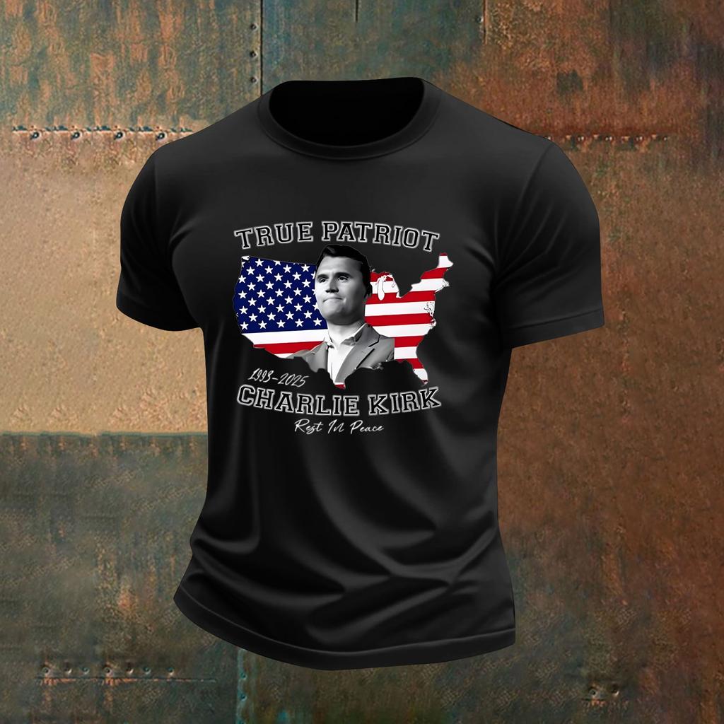 Men's Printed Short Sleeve T-Shirt Men's Loose Casual Short Sleeve Top