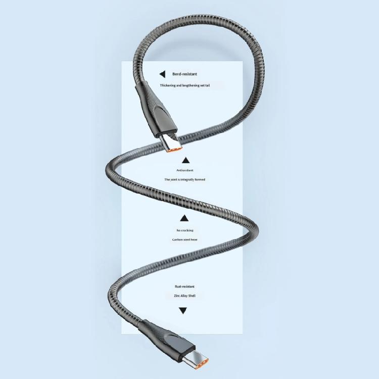 Fast Charging 65W USB To USB C Male to Male Cable Tip Metal Braided Power Delivery Connector Data Cord For Phone Accessories