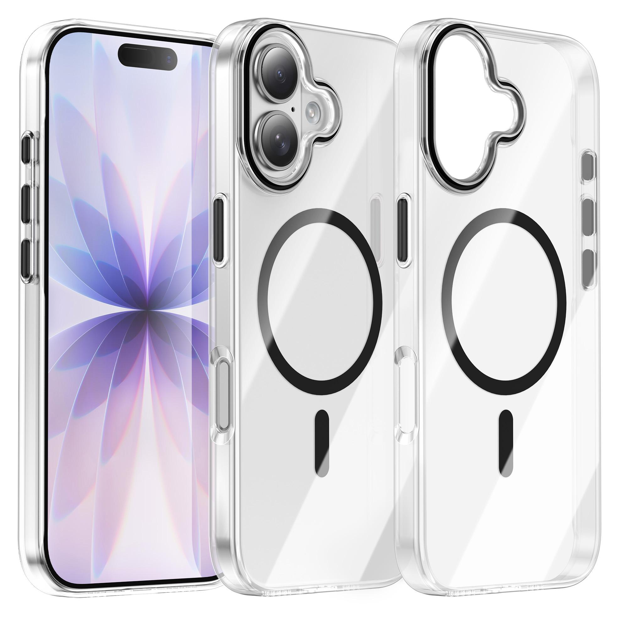

Transparent Candy Magnetic Case for iPhone 17 Air 16 15 14 13 Pro Max Plus Shockproof Hard Bumper Clear Slim For Magsafe Cover iPhone 14