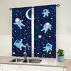 Set Of 2 Glowing Curtains Featuring Space Planets Stars Designed Effortless Installation Creating Curtain With Rod Pocket Polyester
