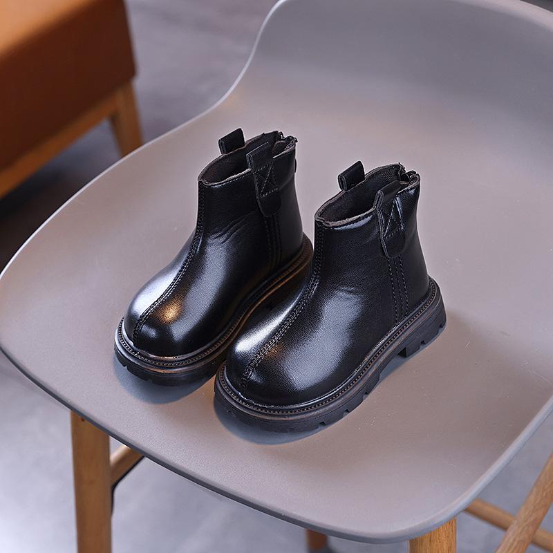 England Style Short Boots for Kids Handsome Boys Platform Ankle Boots Autumn School Children Shoes Girls Chelsea Boots I06109