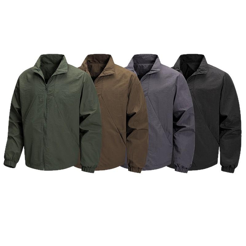 New Spring and Autumn Lapel Jacket for Men's Middle-aged Outdoor Jacket Sports Casual Jacket