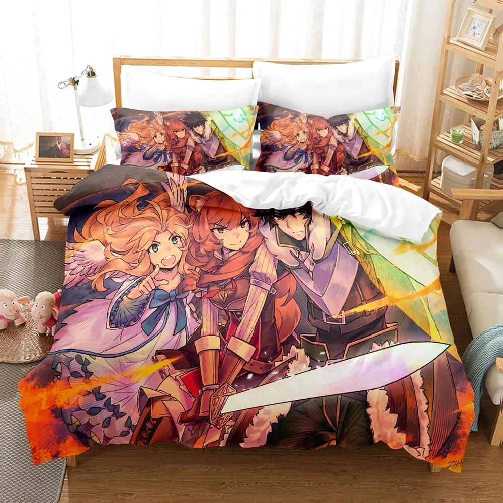 3D Printed The Rising of the Shield Hero Bedding Set Duvet Cover Double Twin Full Queen King Adult Kids Bedclothes Quilt Cover Tool