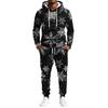 Men's Christmas Print Hoodie and Straight Leg Sweatpants 2 Piece Casual Outfit