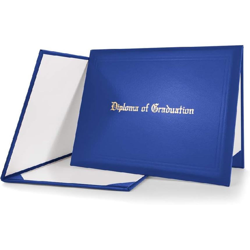 GraduationMall Handcrafted Imprinted Diploma Cover 6" X 8" (Royal)