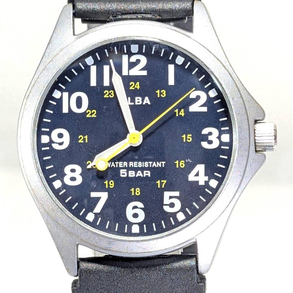 SEIKO ALBA Battery and Strap Working Men's Watch, Replaced, Condition, S-90