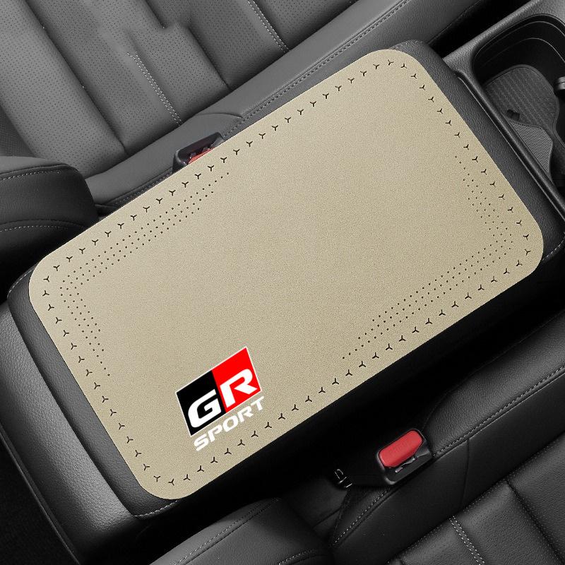 For Toyota GR Sport Gazoo Racing Yaris 86 Corolla RAV4 RZ RC Hilux Car Center Console Box Pad Protector Non-slip Armrest Cover