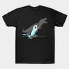 Men Black Print T-shirt Dinosaur Shadow - Budgie No-Cut Transfer Paper Print Cotton Tshirt