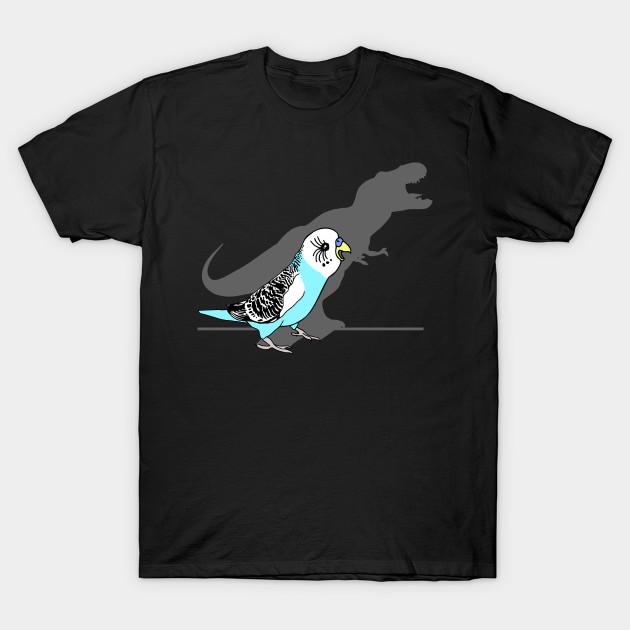 Men Black Print T-shirt Dinosaur Shadow - Budgie No-Cut Transfer Paper Print Cotton Tshirt S