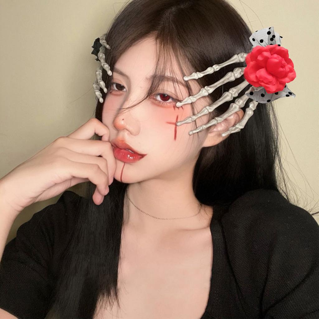 Big Skeleton Hand Flower Hairclip Novelty Hair Grip Women Party Headpiece Hair Decorations Photo Accessories