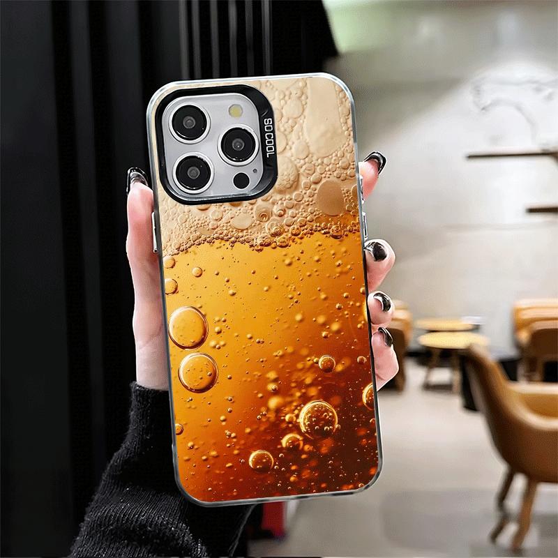 Funny Beer Bubble Summer Soft Phone Case for iPhone 15 16 17 Pro Max 17Air 16E 14 Plus 13 12 Mini Shockproof Cover Back Shell