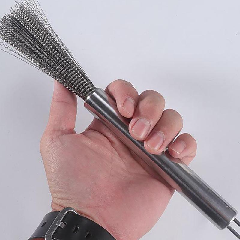 Perie de curățare din oțel inoxidabil cu mâner lung, ustensile de curățat, anti-rugină, bucătărie, agățată, pentru tigaie și bol, instrument de curățare