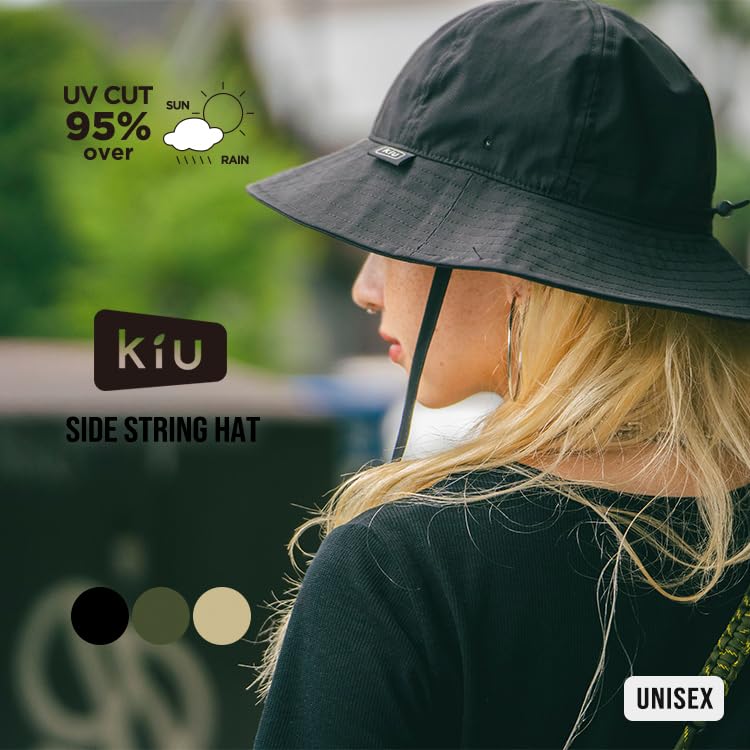 KiU Side String Rain Hat for Men and UV Mesh Hat, Waterproof, Water-Repellent, Unisex, Women, Protection, Lining, Stylish, Casual, Outdoor, Festival,