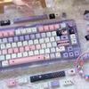 Keycap Memory Cherry Pbt High Value Personality Creative Sweet Cool Purple Pink For Aula 75/89/99 Keycap