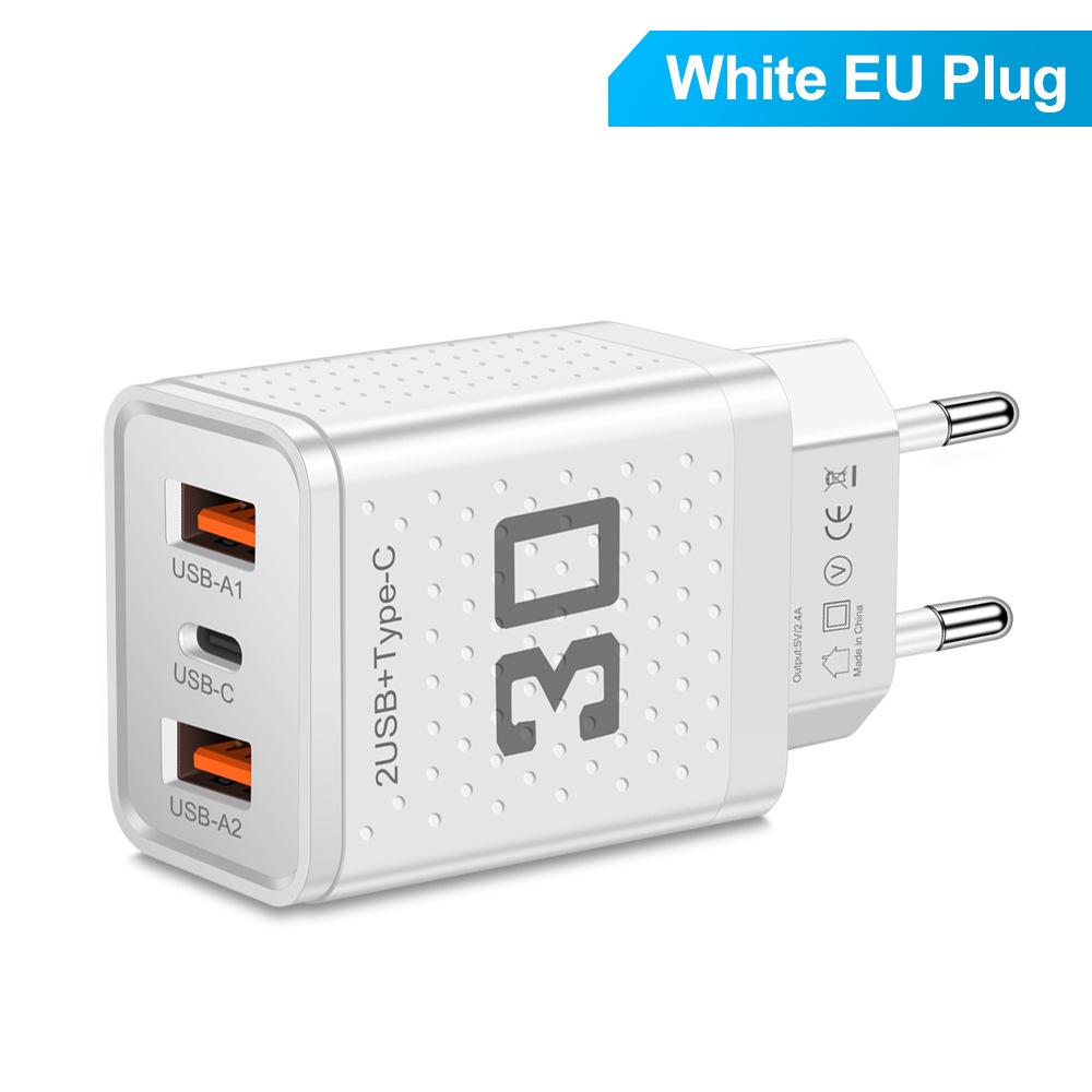 

2.4A PD+2USB Travel Charger with US/EU/UK Plugs